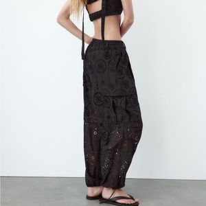 ZARA eyelet cargo pants Large